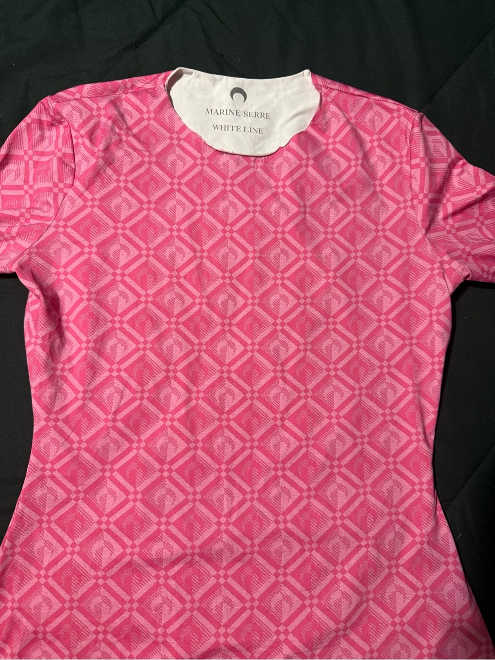 Marine Serre Pink Geometric Short Sleeve Tee